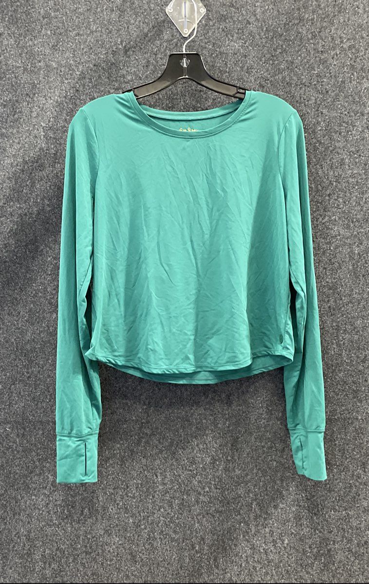 Lilly Pulitzer Women's Green Luxletic Long Sleeve Crop Top Activewear Sz M