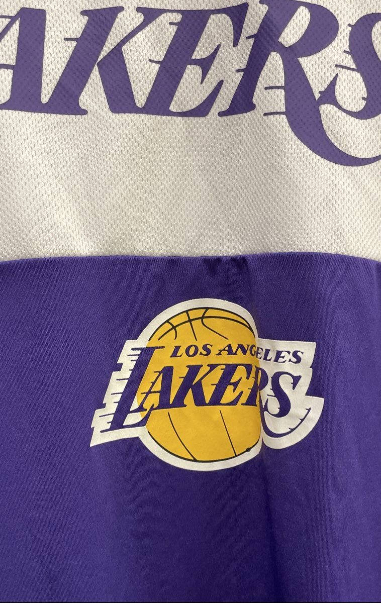 Los Angeles Lakers NBA Sleeveless Basketball Jersey Purple White Yellow Sz XL