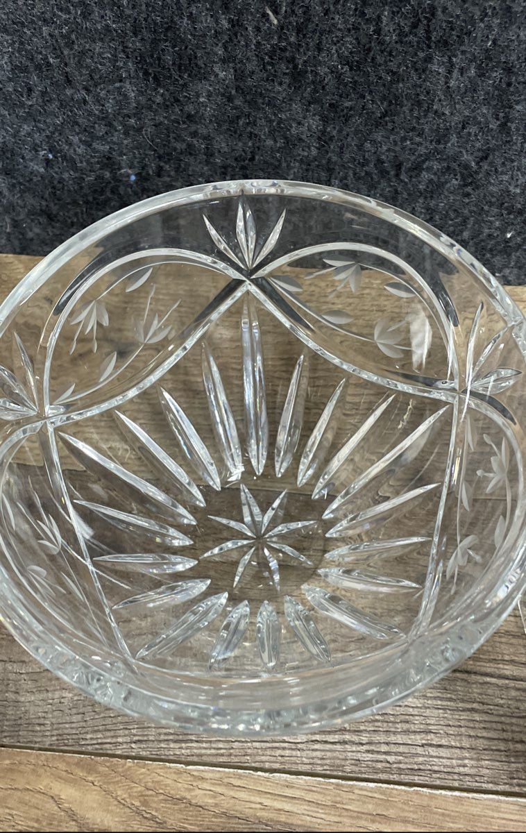 Crystal Glassware 4 Piece Lot Gorham Sugar Creamer Mikasa Vase Bowl Vintage