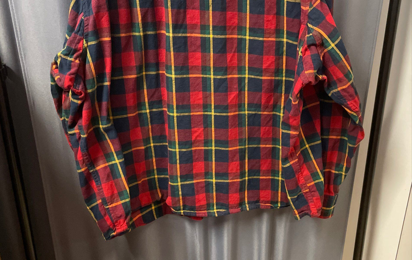 Duluth Trading Co Men's Red Green Plaid Flannel Untucked Relaxed Fit Shirt 3XL