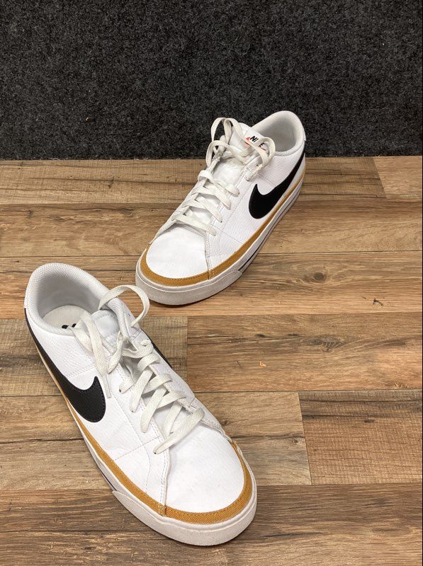 Nike Court Legacy Next Nature White Black Ochre Low Sneaker Men's Size 10.5