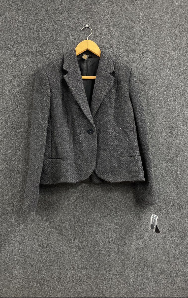 Dane Lewis Women's Grace Gray Wool Rayon Blend Single Button Jacket NWT Sz 14