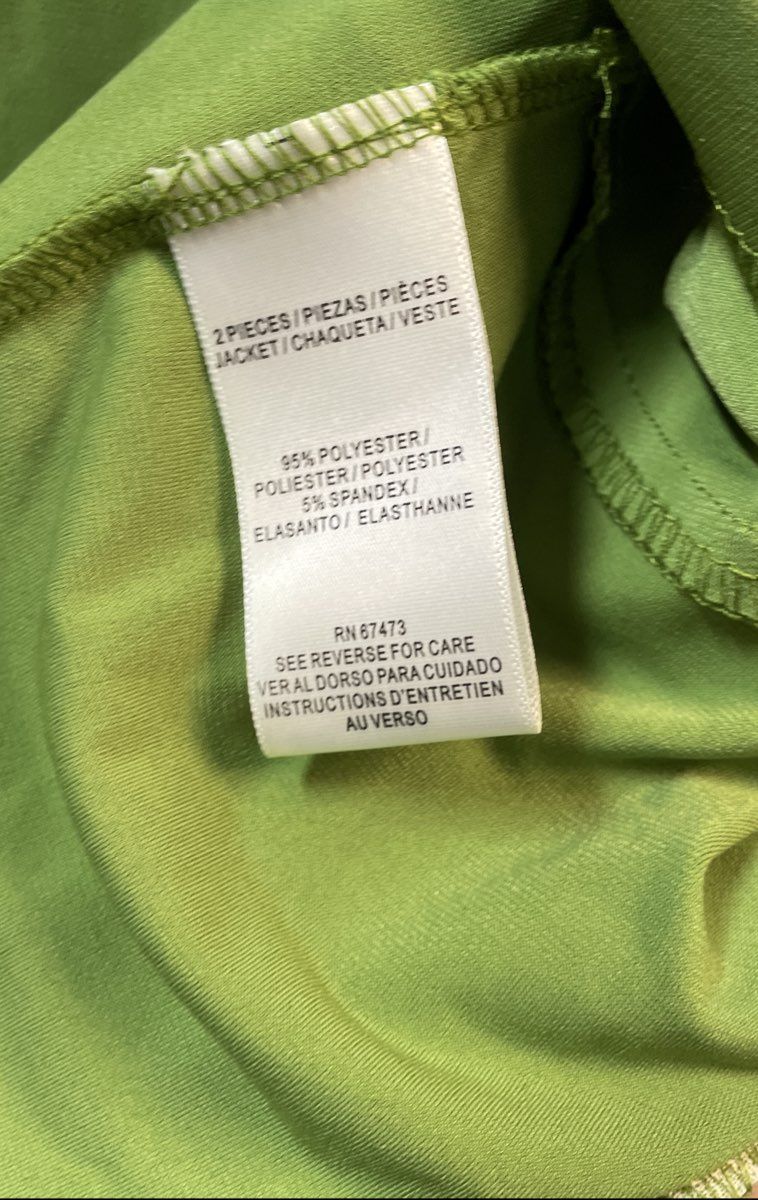 Danny and Nicole Women's Avocado Green Pleated Open Front Shrug Sz 2X NWT
