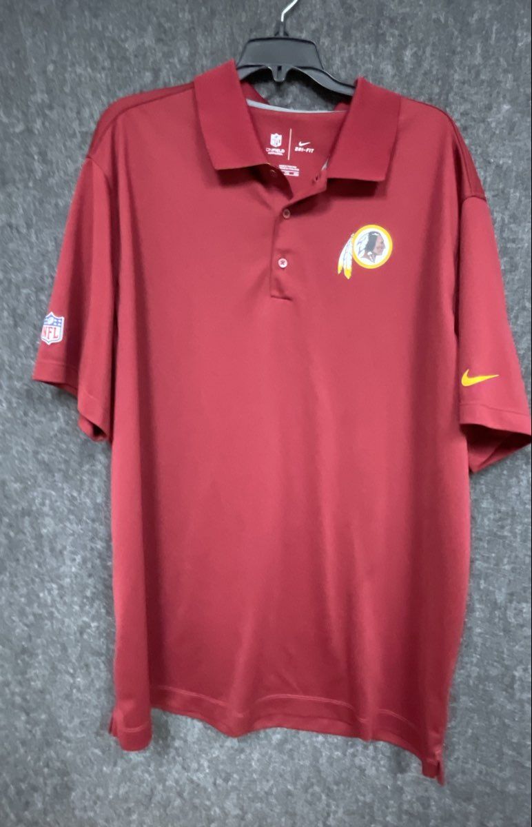 Nike Men's NFL Onfield Washington Redskins Burgundy Polo Shirt Dri-Fit Sz XXL
