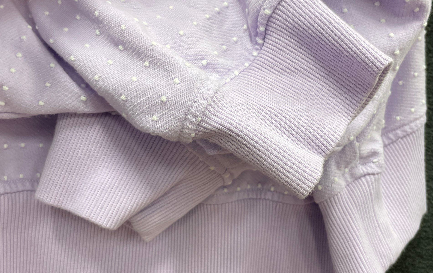 Aerie Women's Lavender Purple White Textured Dot Sweatshirt Sz L