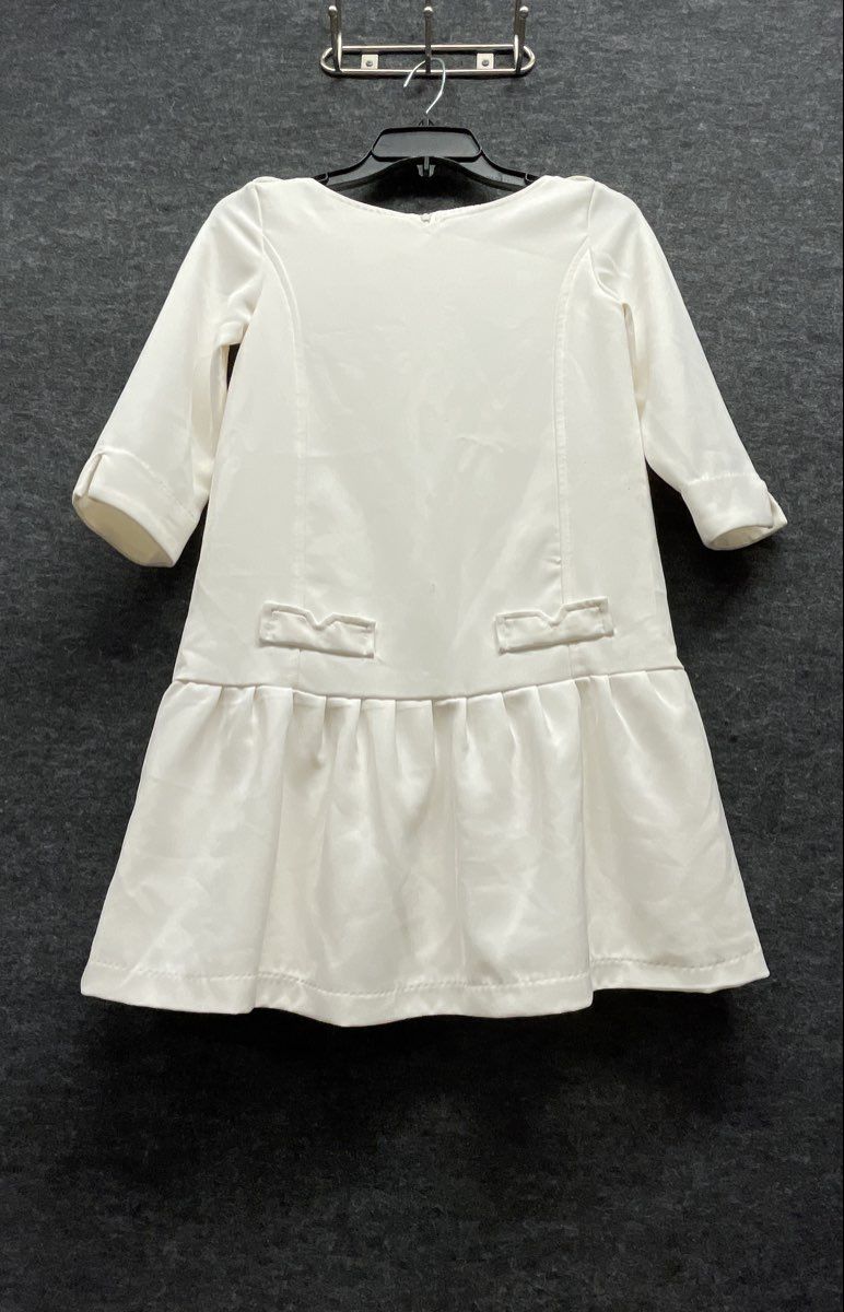 Victoria Beckham for Target Girls White Drop Waist Ruffle Hem Dress Sz L