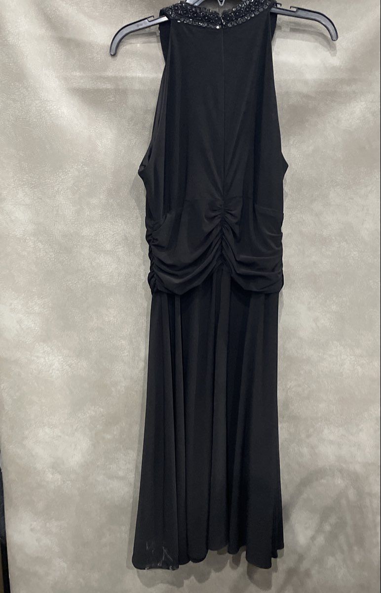 Vintage Y2K Jessica Howard Women's Black Beaded Neckline Evening Dress Size 14