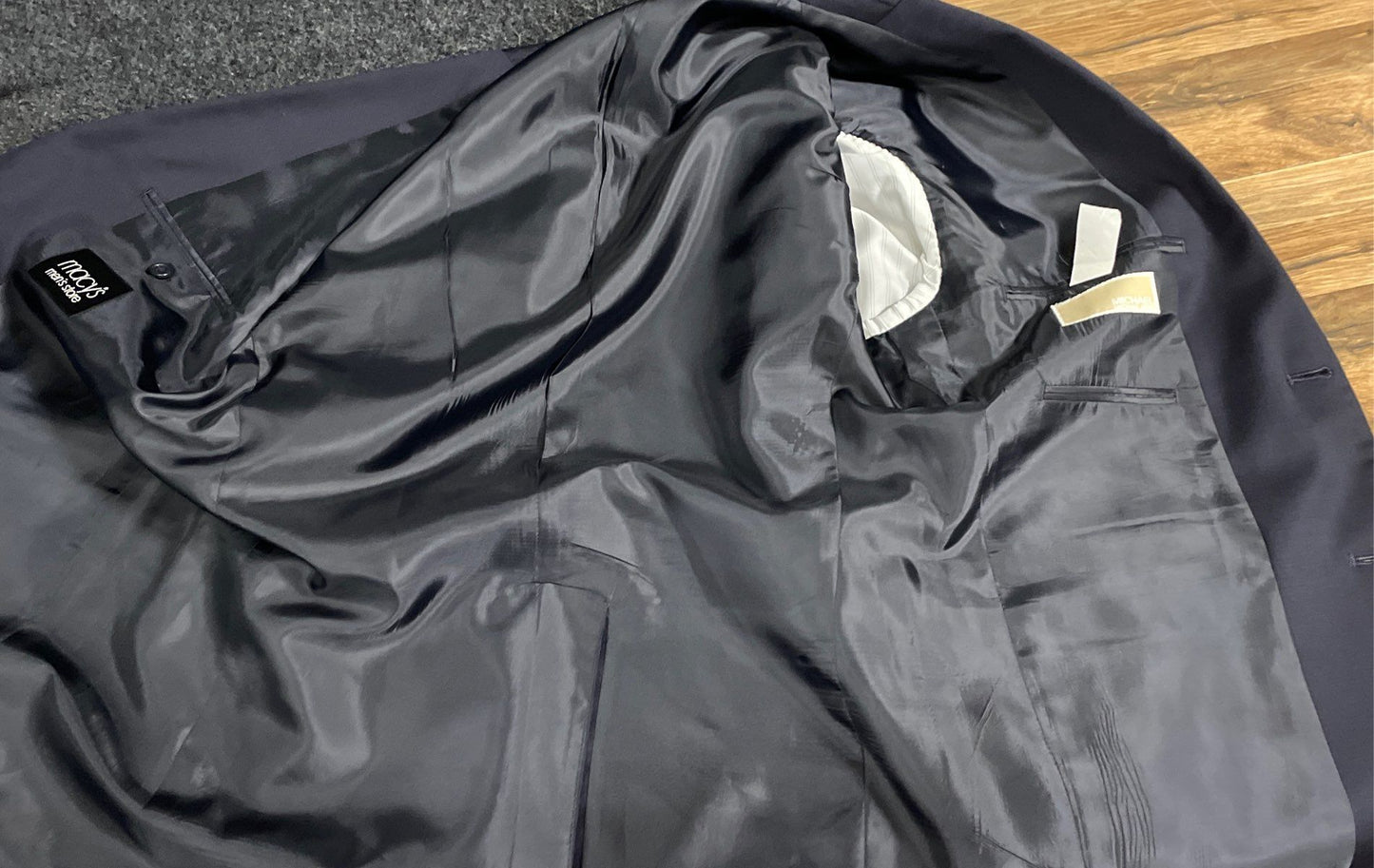 Michael Kors Men's Dark Blue 100% Wool Blazer Suit Jacket Silver Buttons Sz 38S