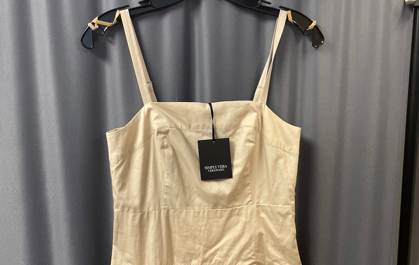 Simply Vera Vera Wang Women's Khaki Smocked Back Midi Dress NWT Sz XS
