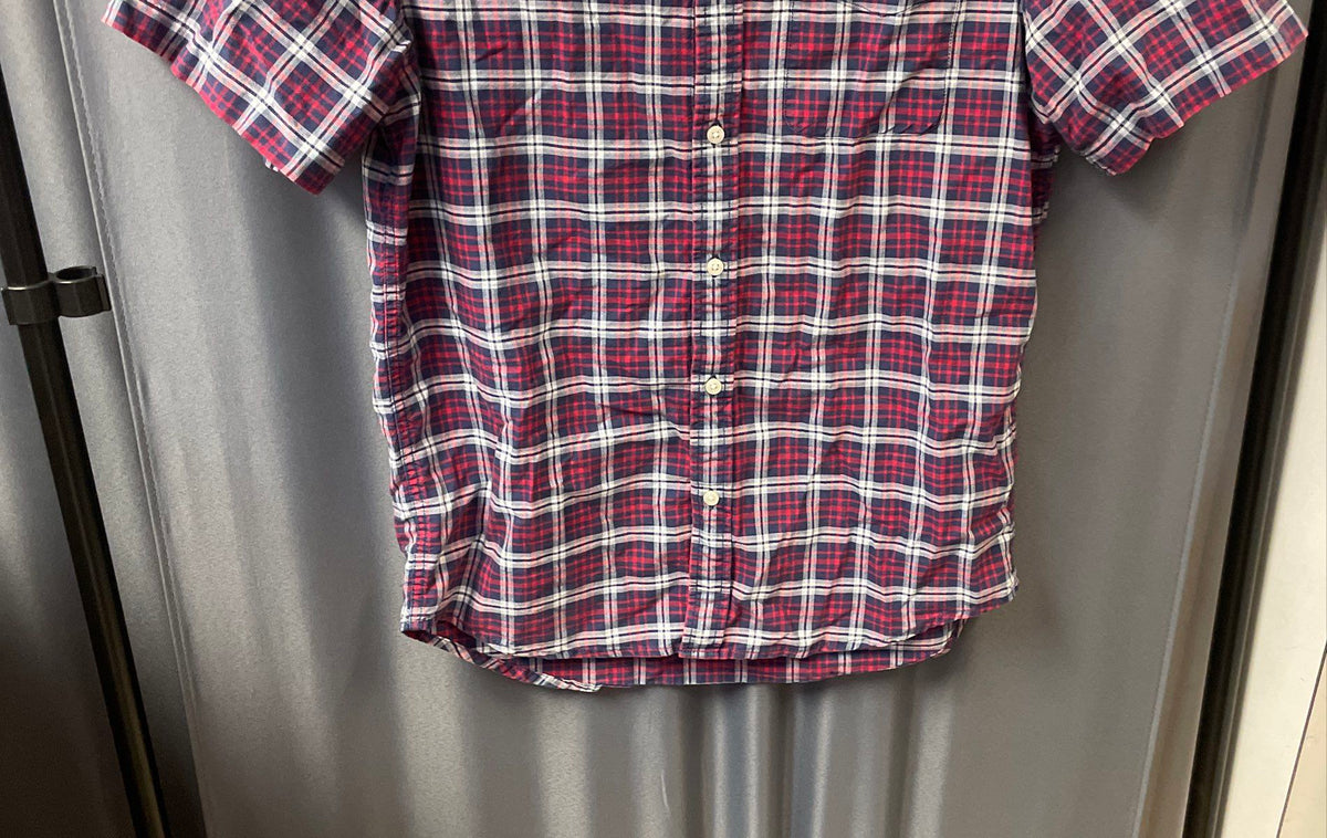 Denim & Supply Ralph Lauren Men's Red Blue Plaid Short Sleeve Button Up Sz M