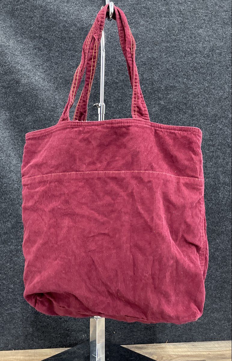 Wrangler Women's Red Corduroy Tote Bag Paisley Lining Front Pockets