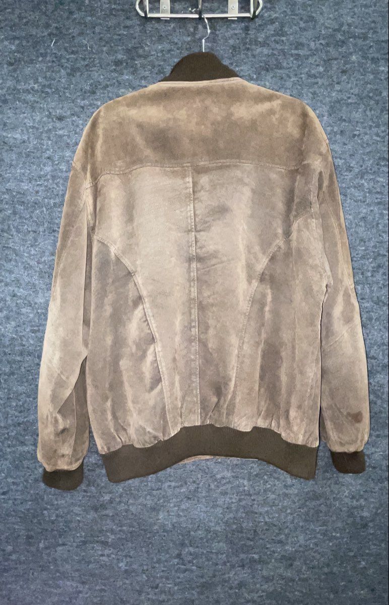 Boston Harbour Men's Brown Suede Bomber Jacket Vintage 90s Y2K Sz M