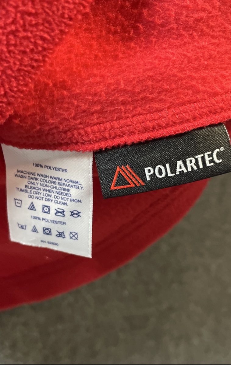 Lands' End Women's Red Polartec 1/4 Zip Fleece Jacket Mock Neck Sz S