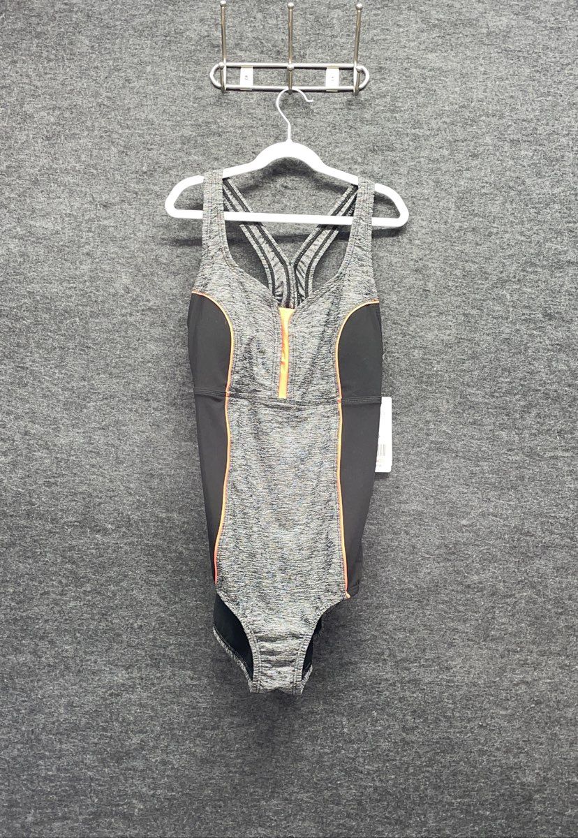 Speedo Women's SpeedoFit Core Compression One Piece Swimsuit Gray NWT Sz 10