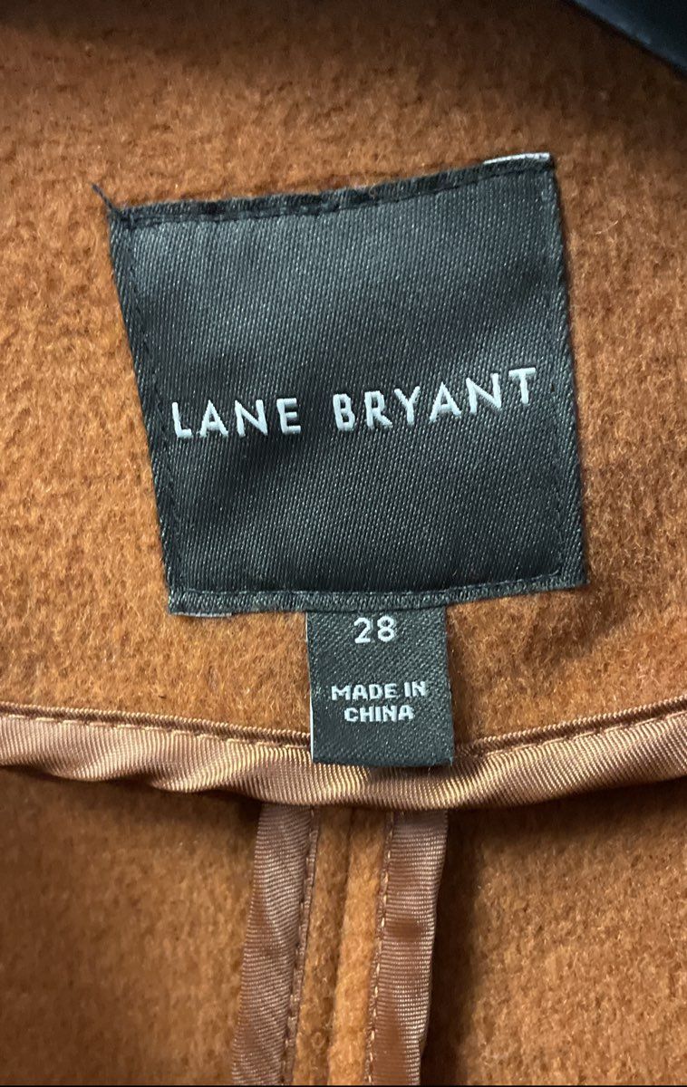Lane Bryant Women's Rust Wool Blend Open Front Coat Oversized Sz 28
