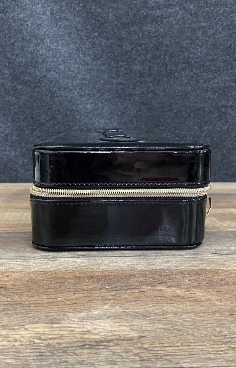 Apres Black Latex Makeup Bag Travel Nail Tool Case Zippered Handle 13x10