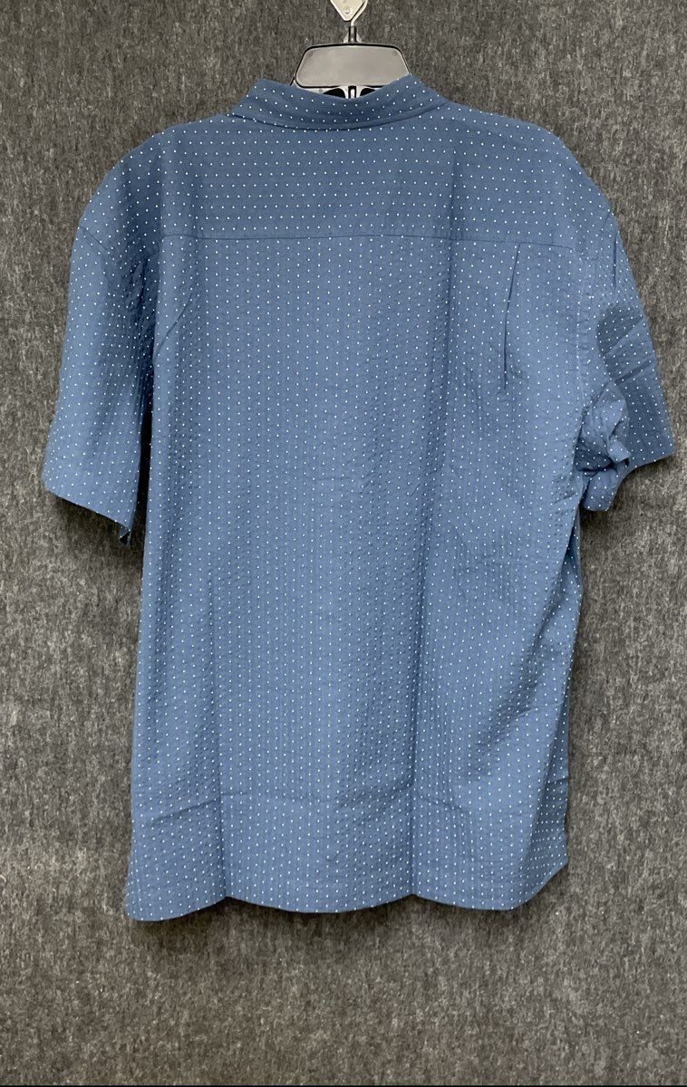 Van Heusen Men's Regular Fit Blue Polka Dot Short Sleeve Cotton Shirt NWT Sz XXL