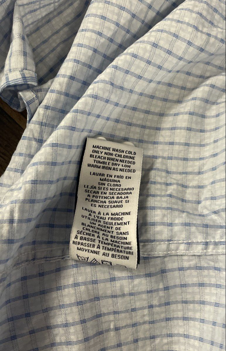 Duchamp London Men's Blue Check Long Sleeve Slim Fit Dress Shirt Sz XXL 18