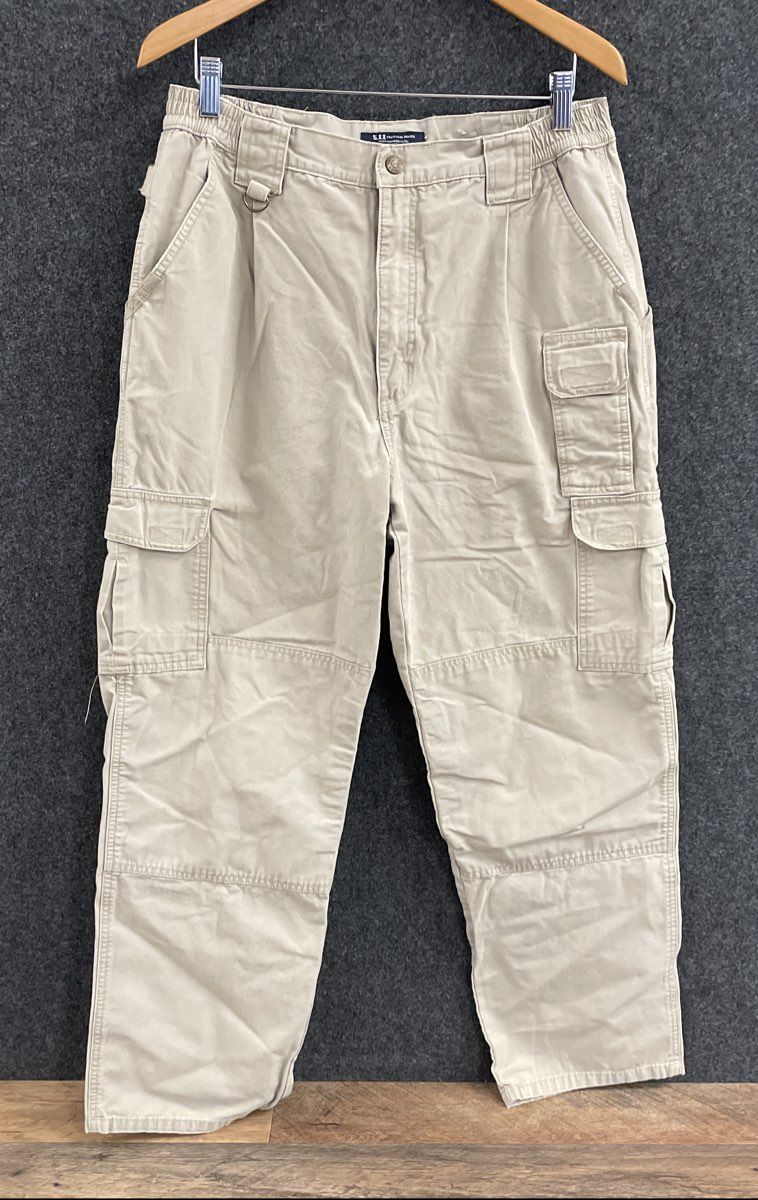 5.11 Tactical Men's Cotton Canvas Cargo Pants Khaki Tan Utility Strap