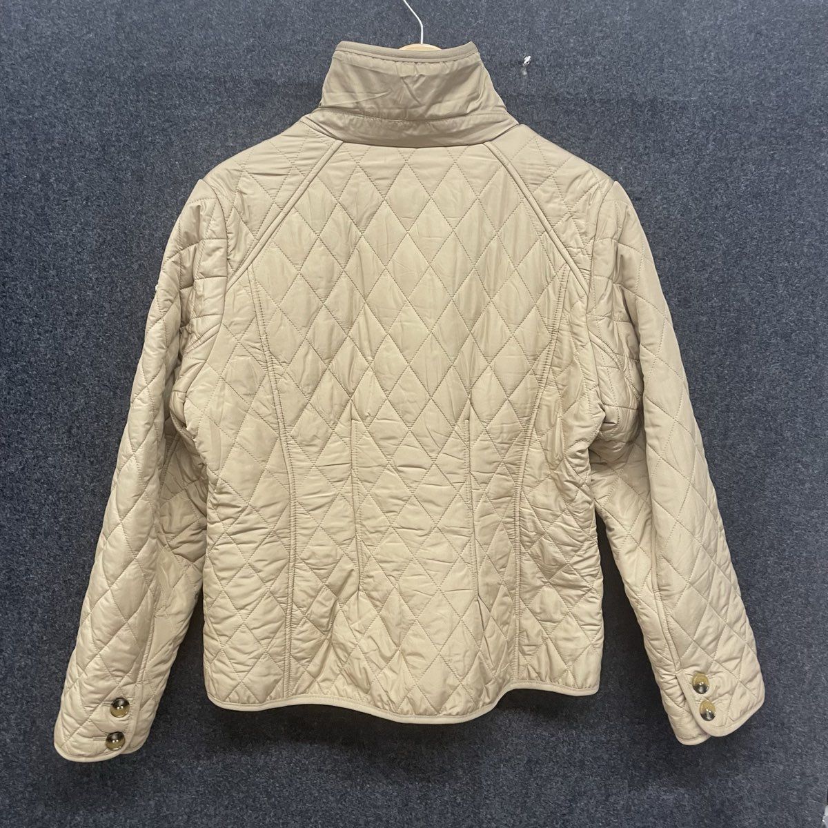 MICHAEL Michael Kors Women's Beige Diamond Quilt Button Front Jacket Sz L