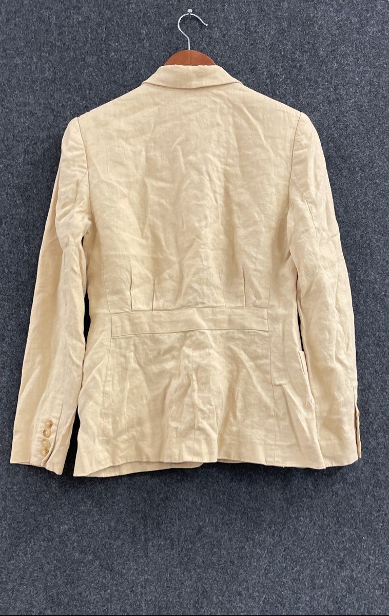 Vintage Ralph Lauren Sport Women's Pale Yellow 100% Linen Blazer Jacket Sz 6