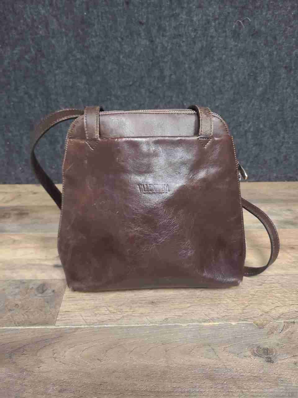Valentina Brown Italian Leather Convertible Backpack Shoulder Crossbody Bag