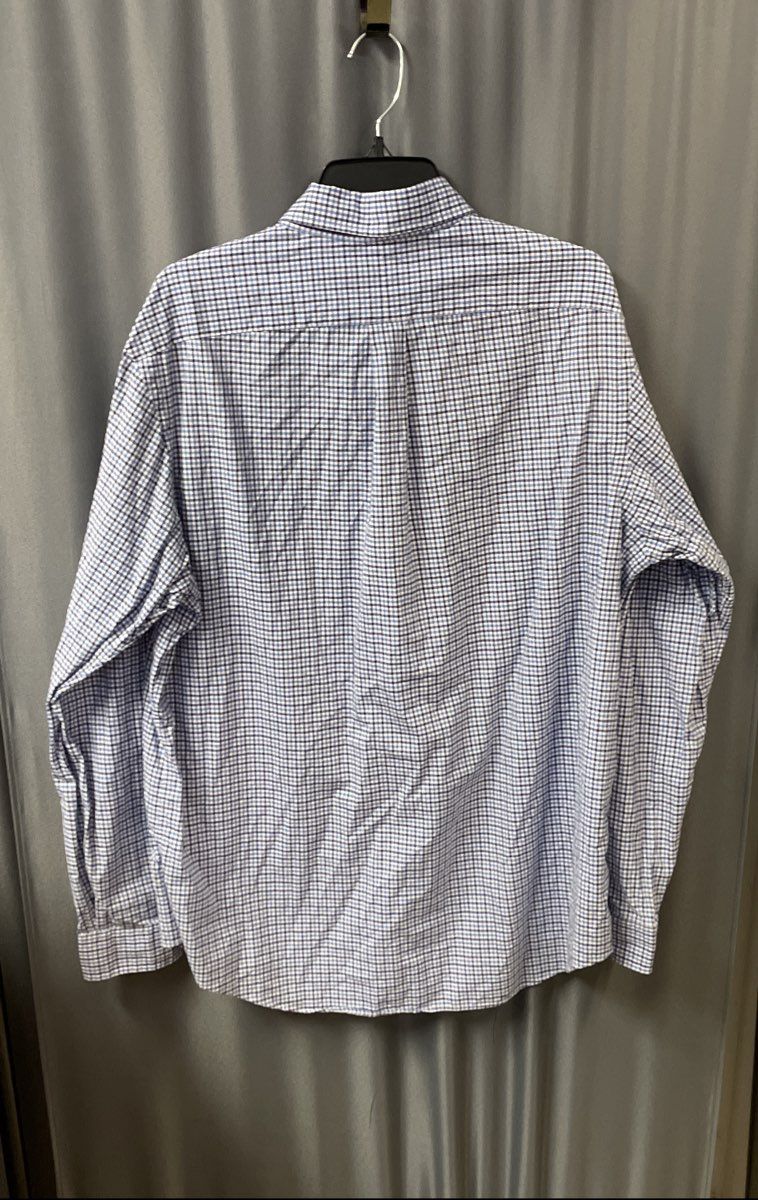 Lauren Ralph Lauren Women's Blue White Gingham Button Down Cotton Shirt Sz XL