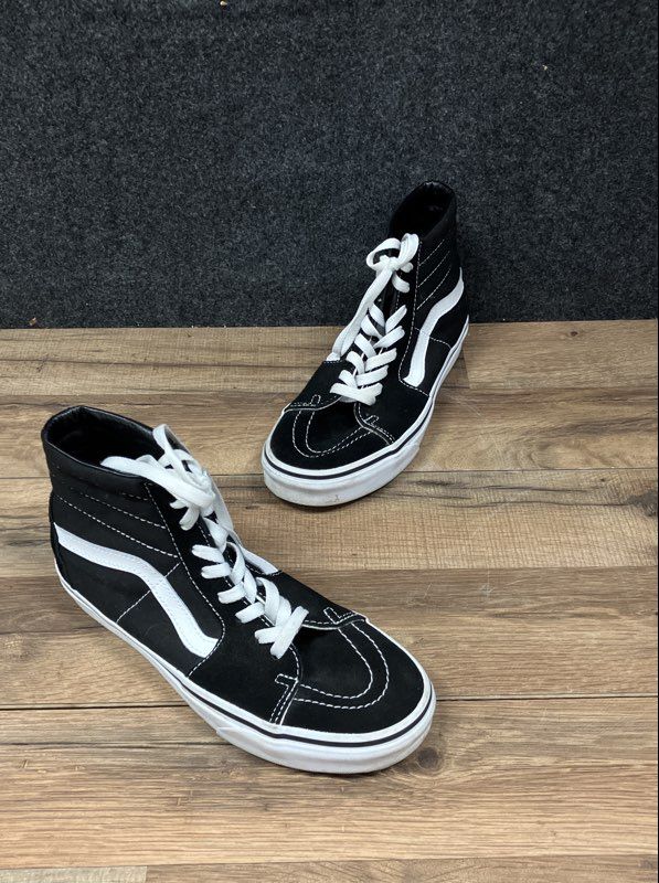 Vans Sk8-Hi Black White Classic High Top Sneakers Men's 7 Women's 8.5