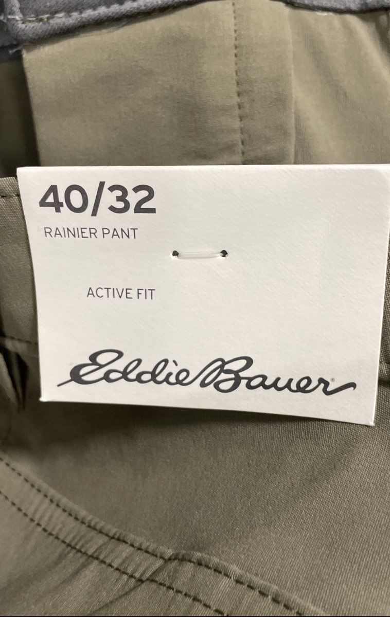 Eddie Bauer Men's Green Rainier Hiking Pant Active Fit Nylon Spandex 40x32 NWT
