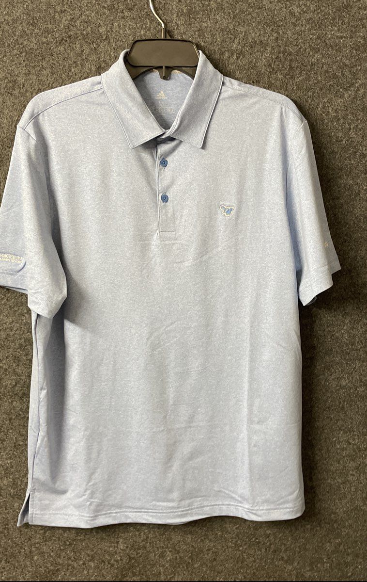 Adidas Men's Ultimate365 Golf Polo Shirt Light Blue Heather Custom Logo NWT M