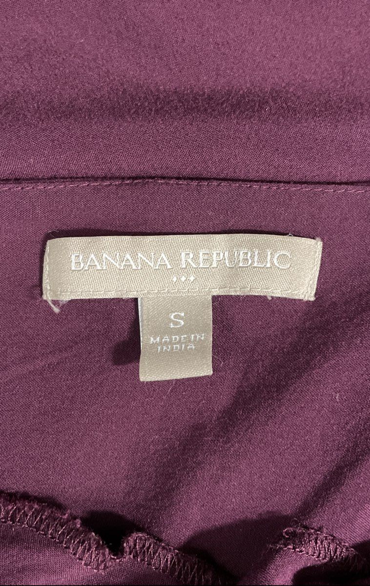 Banana Republic Women's Burgundy Viscose Short Sleeve Pocket Dress Sz S