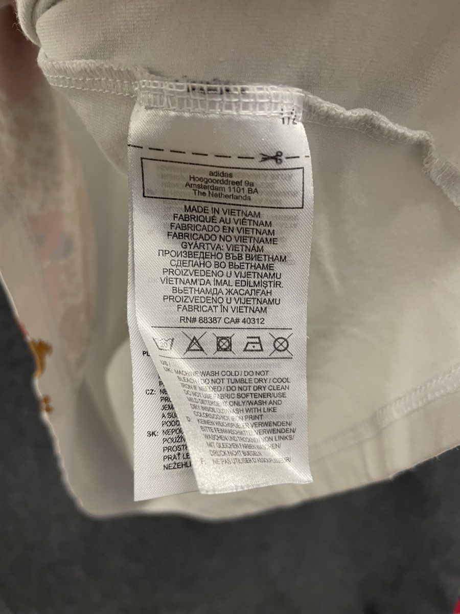 Adidas HER Studio London Women's Trefoil Floral Graphic T-Shirt White Sz L