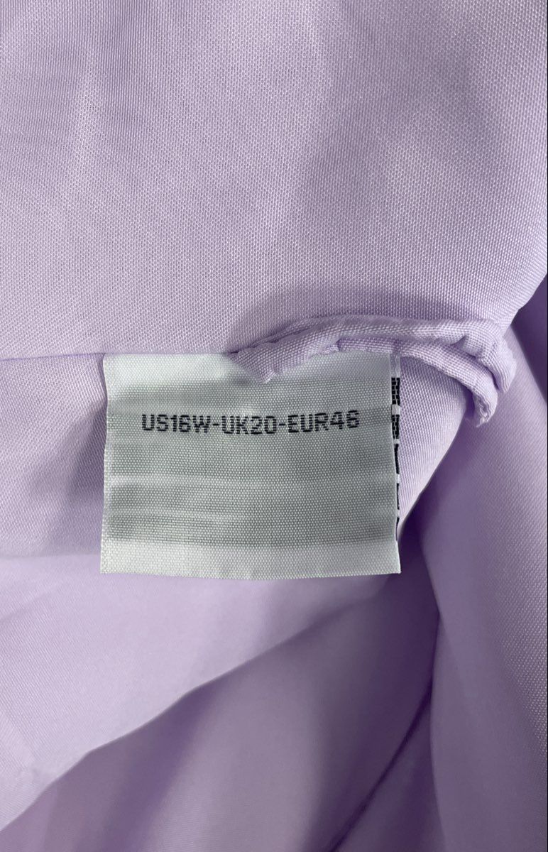 Women's Lavender Purple Chiffon Ruffle V-Neck Bridesmaid Maxi Dress Sz 16W
