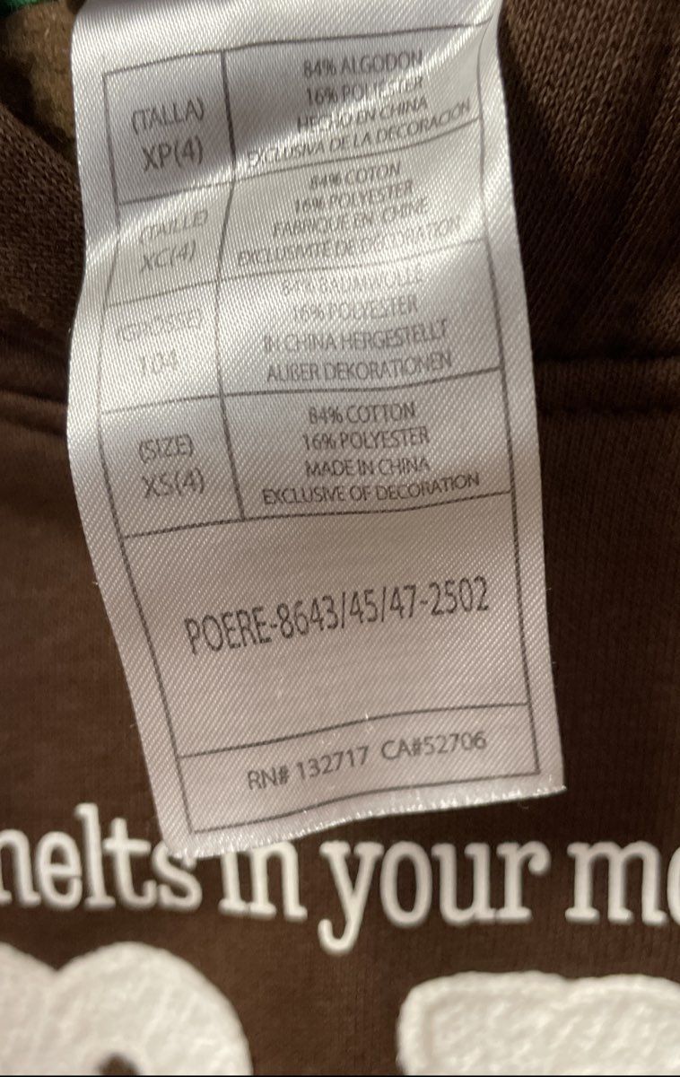M&M's Brown Fleece Pullover Hoodie & Romper Lot Unisex Baby Toddler Sz 4 & 12M