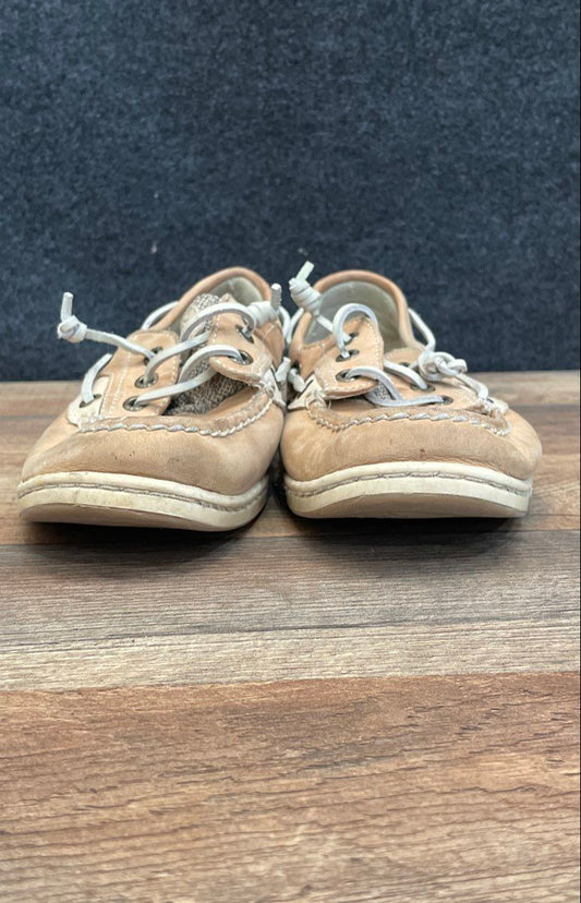Sperry Top-Sider Angelfish Brown Tan Leather Mesh Boat Shoes Women's Size 7.5