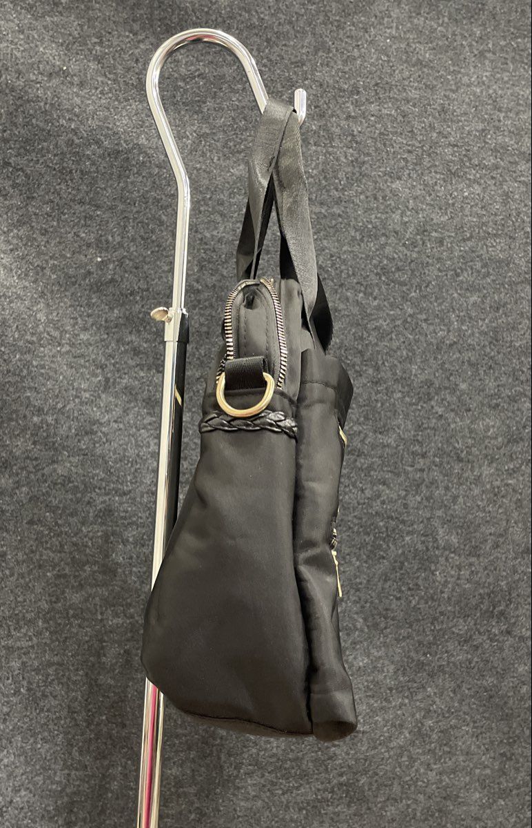 Beverly Hills Polo Club Black Nylon Handbag Tote Gold Hardware