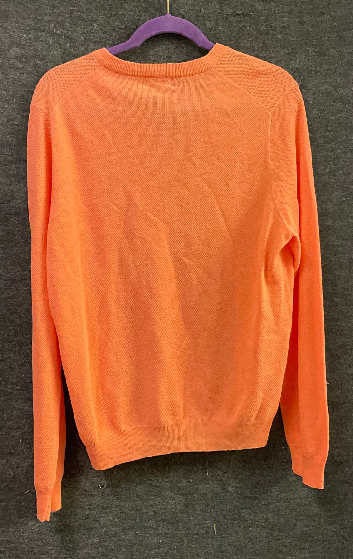 Brooks Brothers 346 Men's Orange Linen Cotton V-Neck Sweater Size M