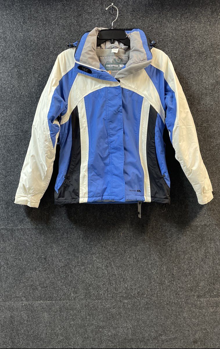 Trespass Women's Blue Colorblock Tres-Tex Waterproof Ski Jacket Hooded Sz M