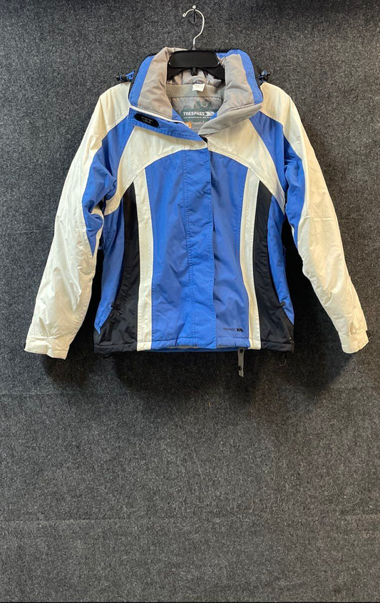 Trespass Women's Blue Colorblock Tres-Tex Waterproof Ski Jacket Hooded Sz M