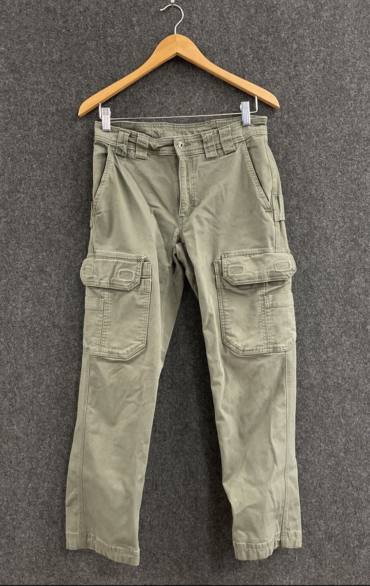 Duluth Trading Co. Men's Fire Hose Slim Fit Cargo Work Pants Olive Green 30x30