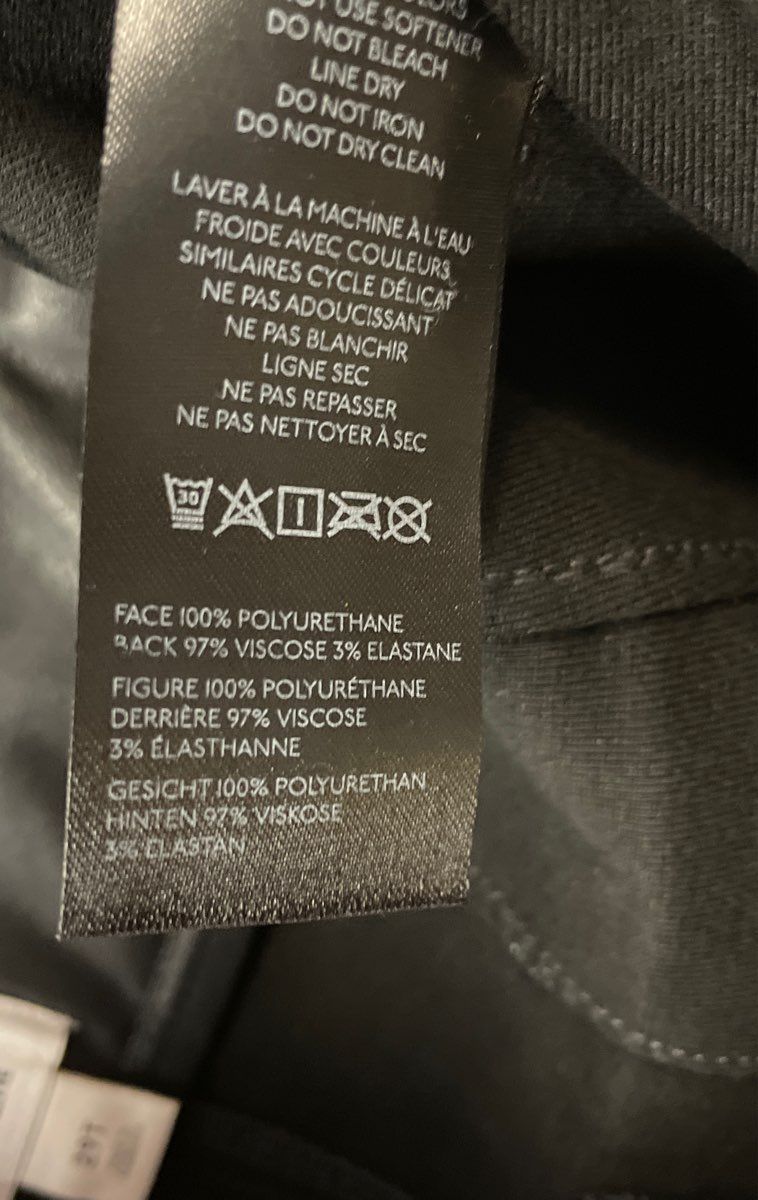 Anthropologie Maeve Women's Black The Colette Faux Leather Wide Leg Pants Sz 29T