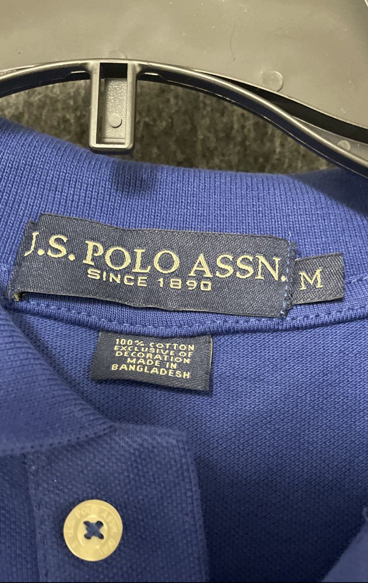 U.S. Polo Assn. Men's Blue Short Sleeve Pique Cotton Polo Shirt Logo Sz M