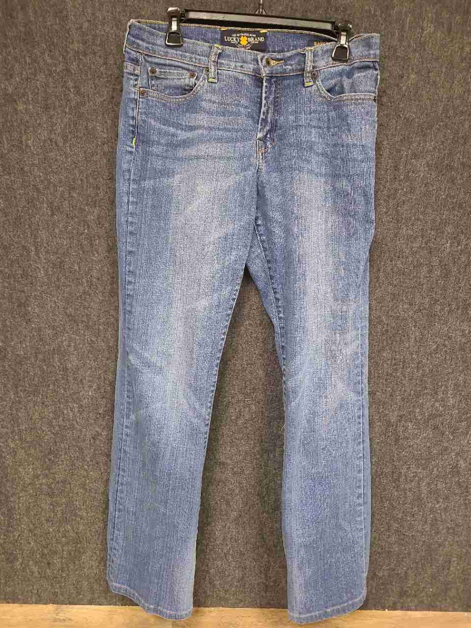 Lucky Brand Women's Blue Straight Leg Stretch Denim Jeans Sz 10/30