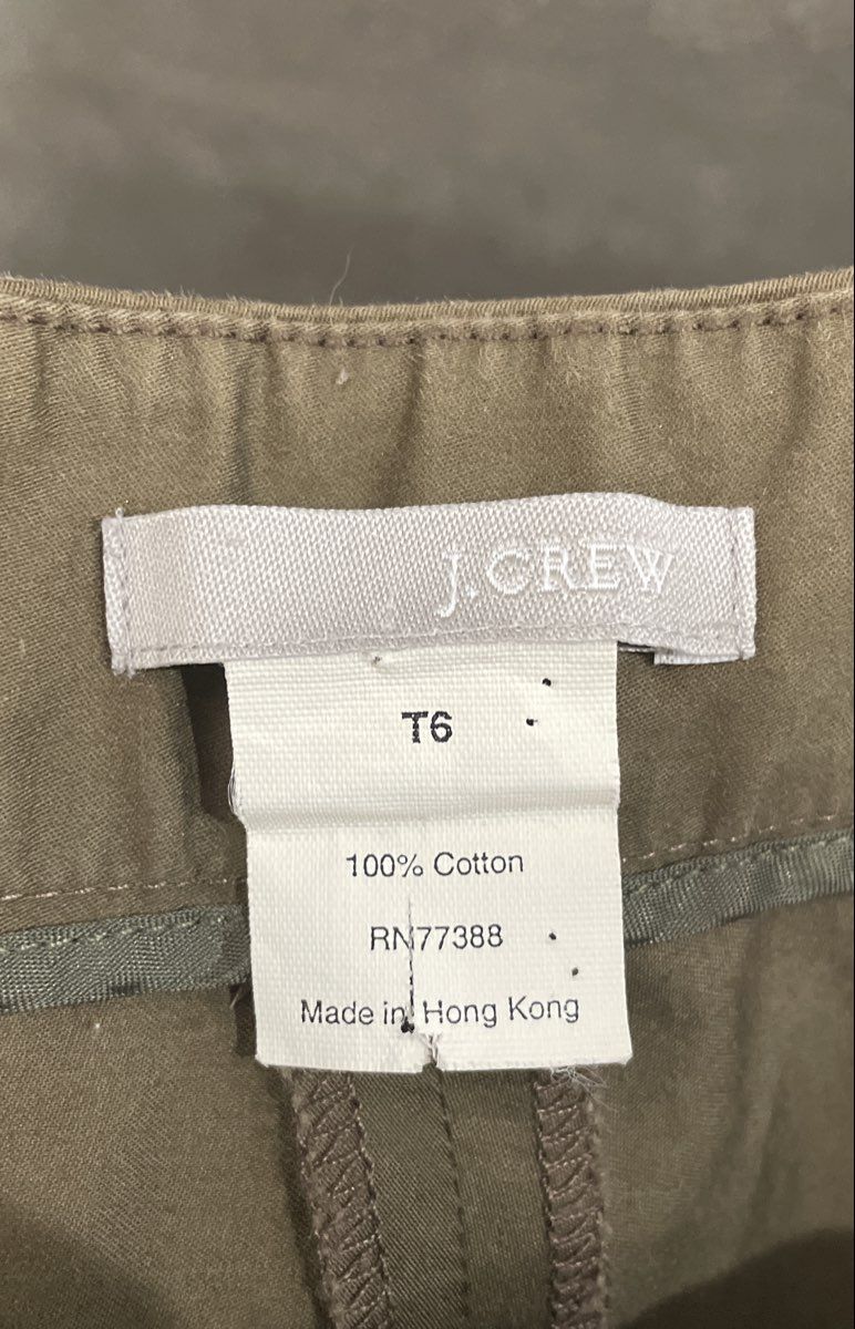 Vintage Y2K J.Crew Women's Brown 100% Cotton Straight Leg Trousers Sz T6