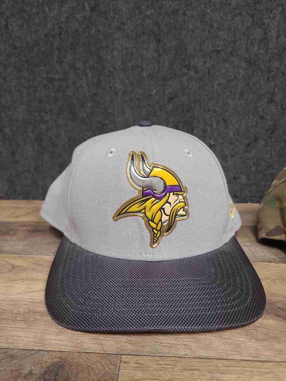 New Era & '47 Brand Men's Minnesota Vikings Hats Lot Gray Camo Snapback OSFM