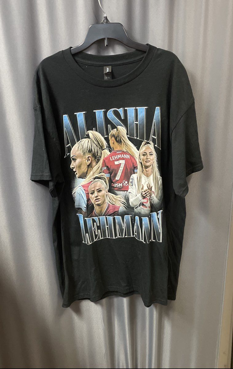 Alisha Lehmann Soccer Player Graphic T-Shirt Gildan Heavy Cotton Sz L