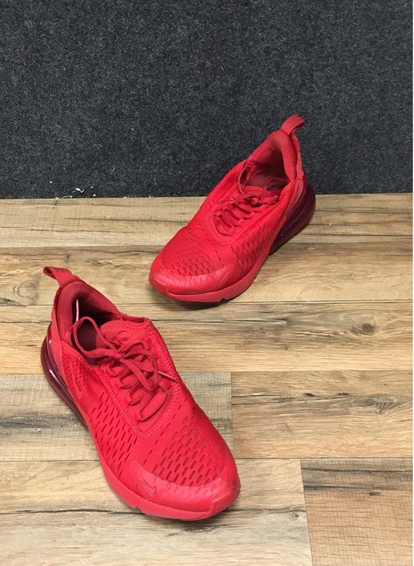 Nike Air Max 270 University Red Triple Red Youth Sneakers Size 5.5Y