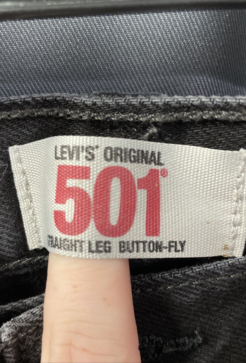 Levi's Men's 501 Original Straight Leg Button Fly Faded Black Jeans Sz 34x34
