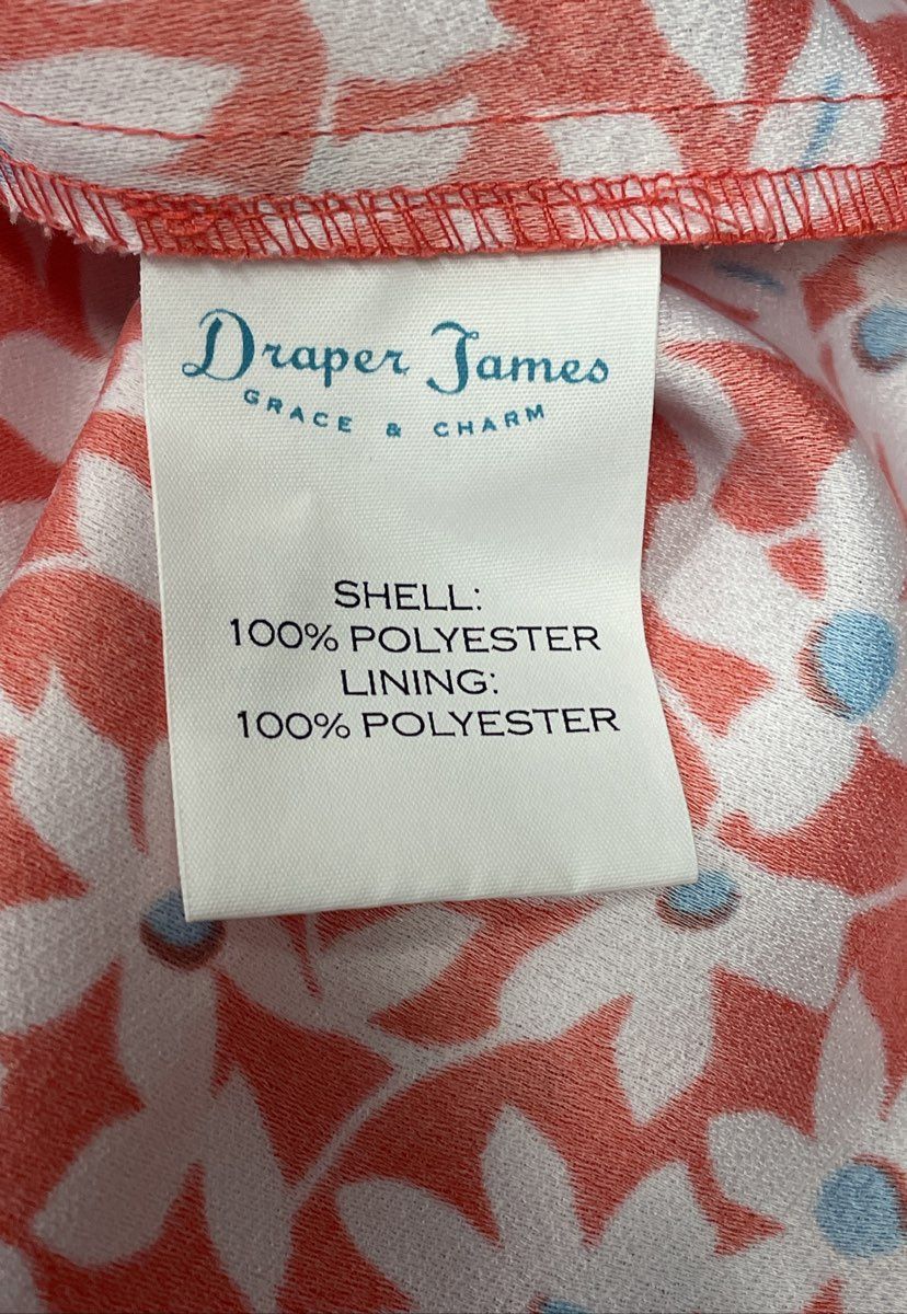 Draper James Women's Orange Floral Ruffle Bell Sleeve Shift Dress SPR 19 Sz 8