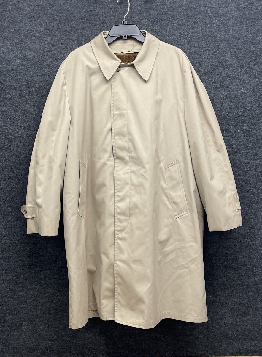 London Fog Women's Beige Vintage 70s Trench Maincoat Removable Pile Lining